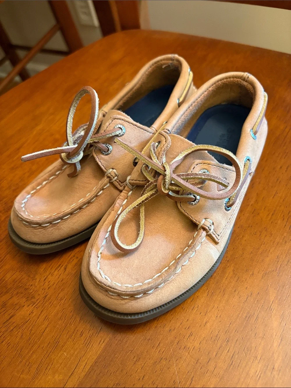 Sperry Kids Tan Leather Moccasin Boat Shoes